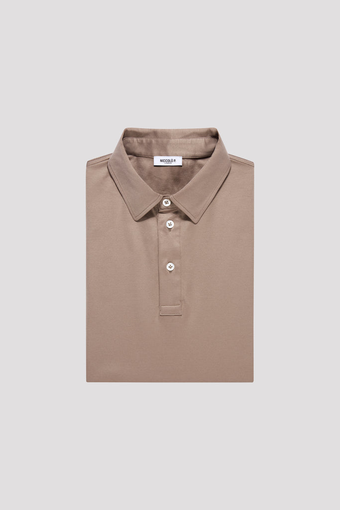 Long Sleeve Polo Shirt - Supima Cotton - Light Blue | Niccolò P.