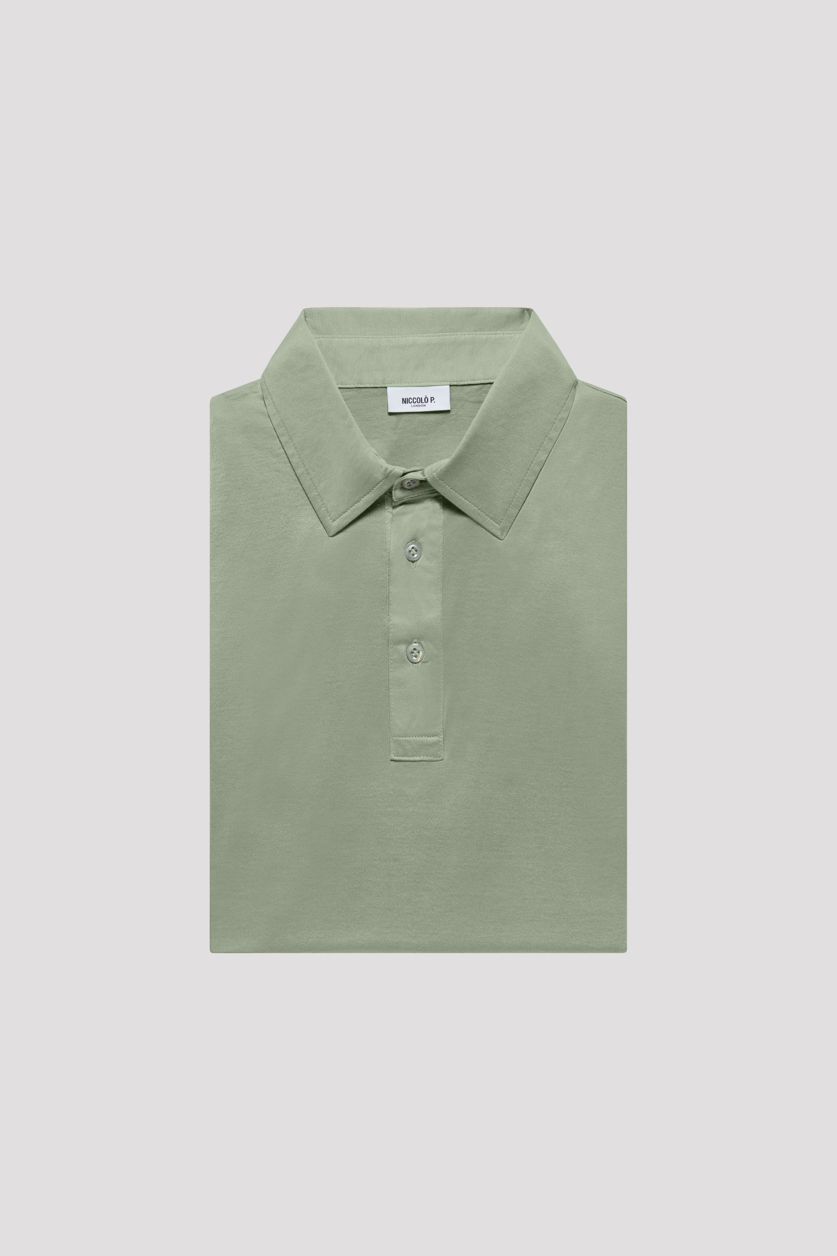 Tuscan Sage Sea Island Cotton Polo Shirt