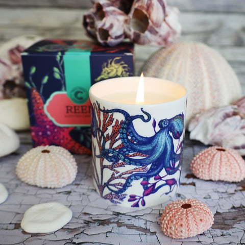 Luxury Bone China Scented Reef Candle