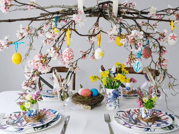cream cornwall Easter table decorations