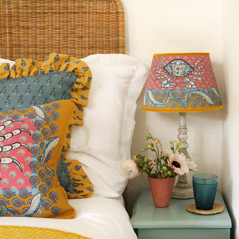 Image of Byron crab cushion and lampshade