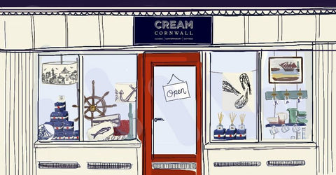 Illustration of Falmouth Cream Cornwall Shop Front