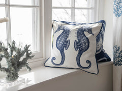 Luxury Velvet Seahorse Cushion-Homewares-Cream Cornwall