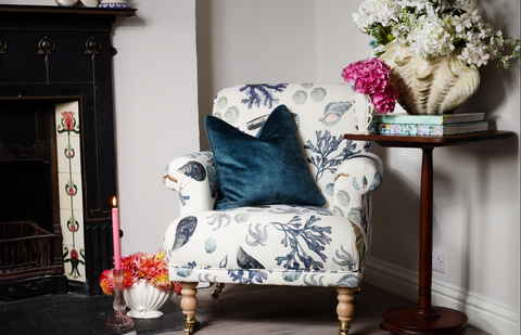 Rockpool in white fabric upholstered armchair to create that gorgeous unique coastal style