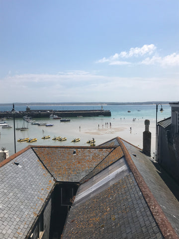 looking out from the upstairs window in our shop in St Ives