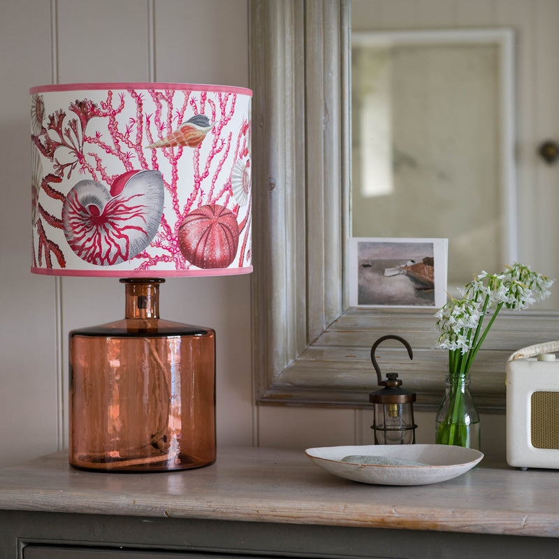 blush pink glass lamp