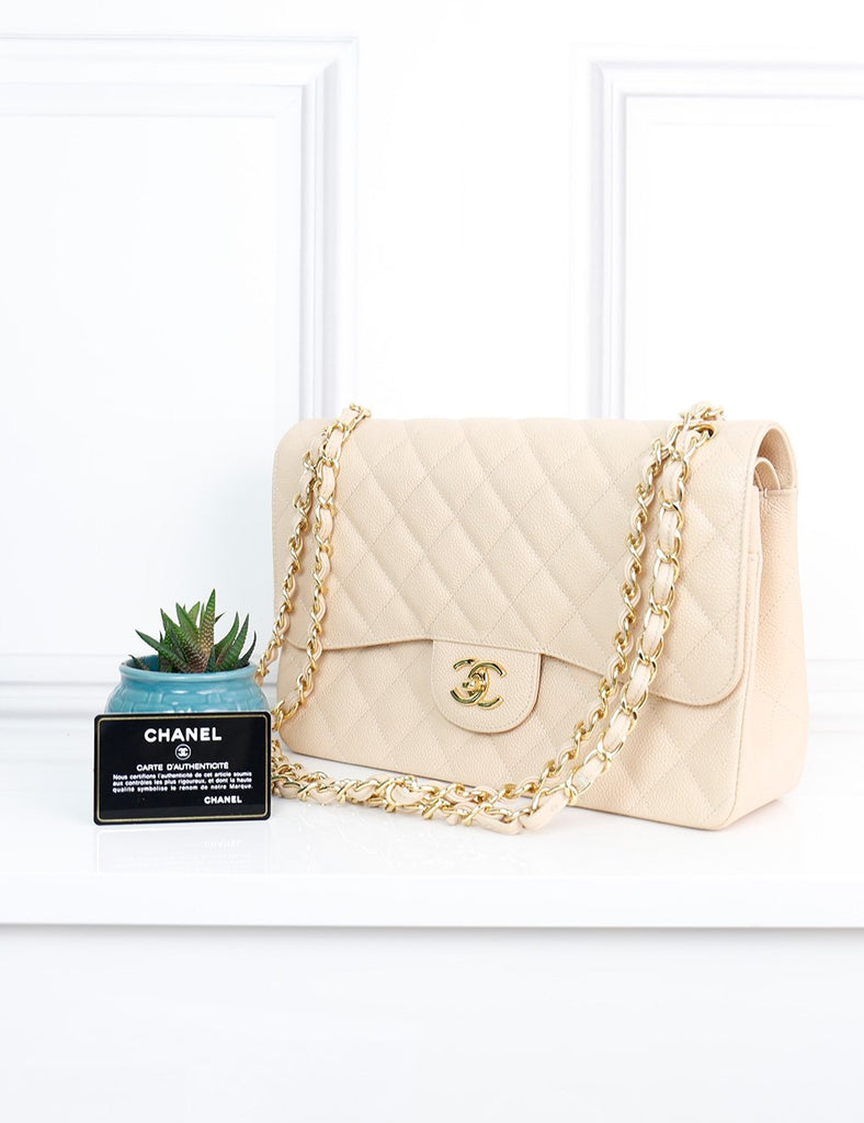 chanel cream quilted bag