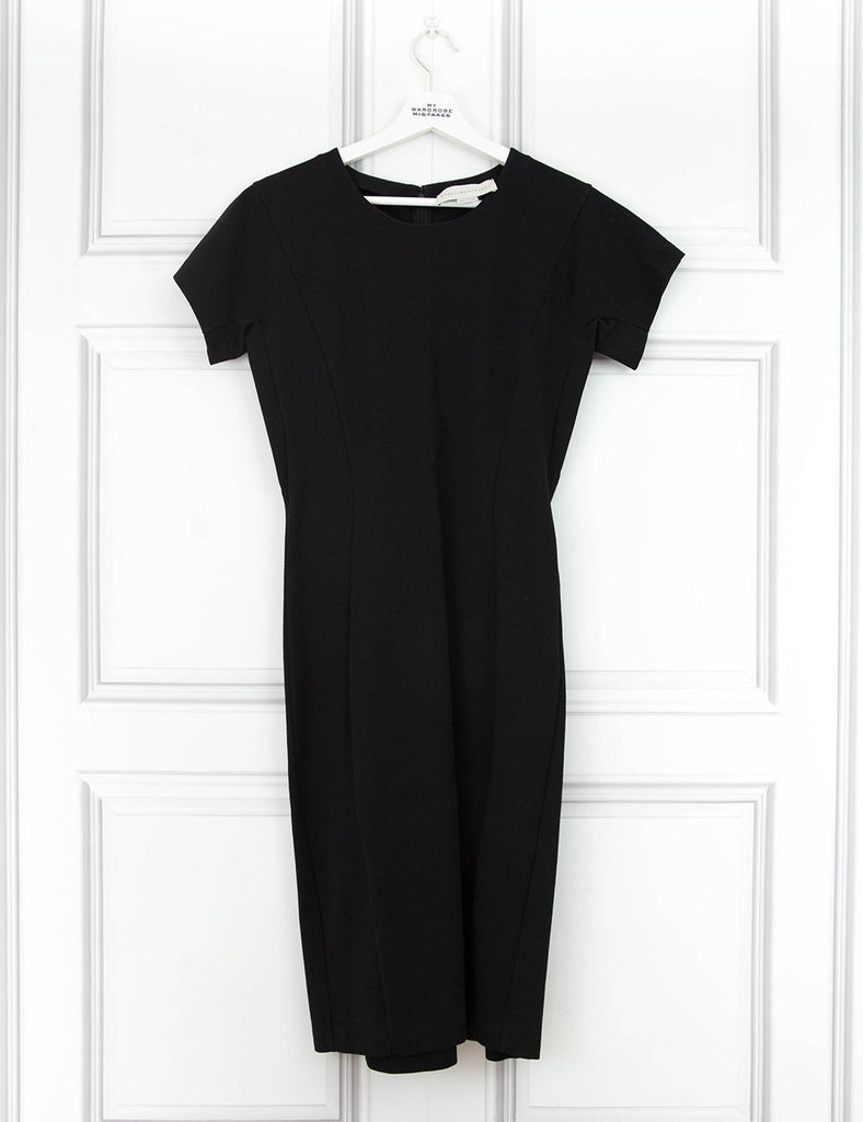 black knee length shift dress