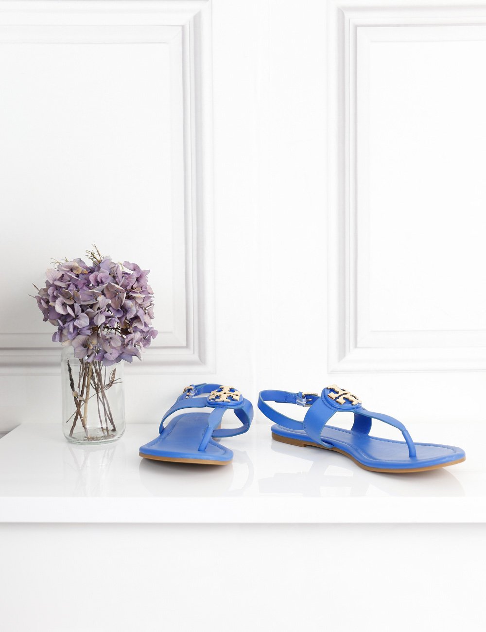 purple tory burch sandals