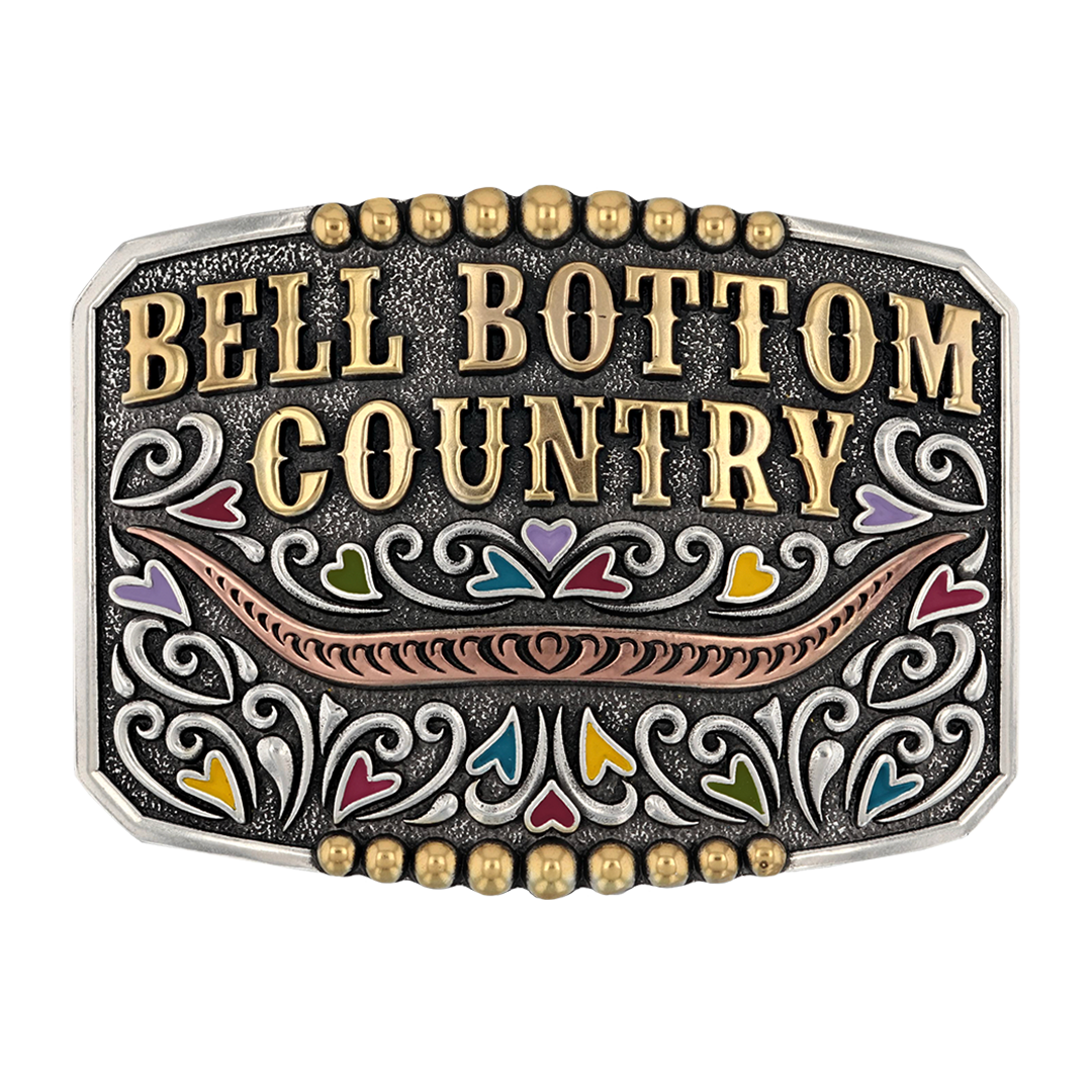 Bell Bottom Country Belt Buckle (Heart Accent) - Manhead product image