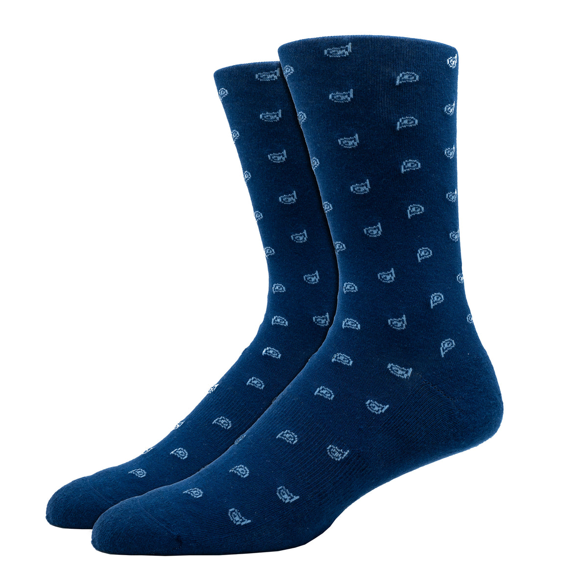 SILVER CREW SOCKS | PAISLEY BLUE – SixSox