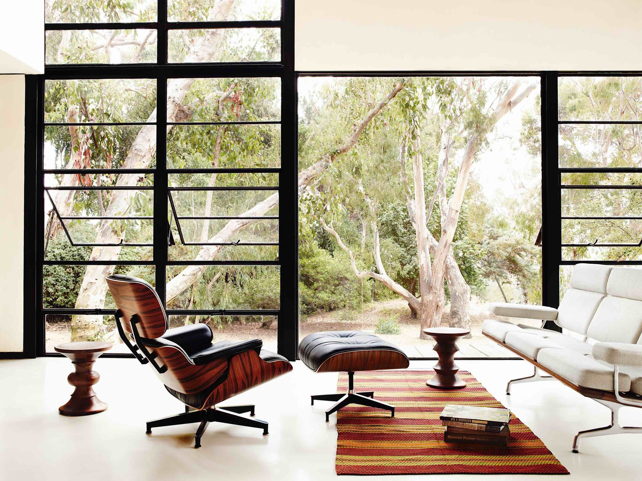 Herman Miller Eames Lounge Chair and Couch in a Living Room Vignette  