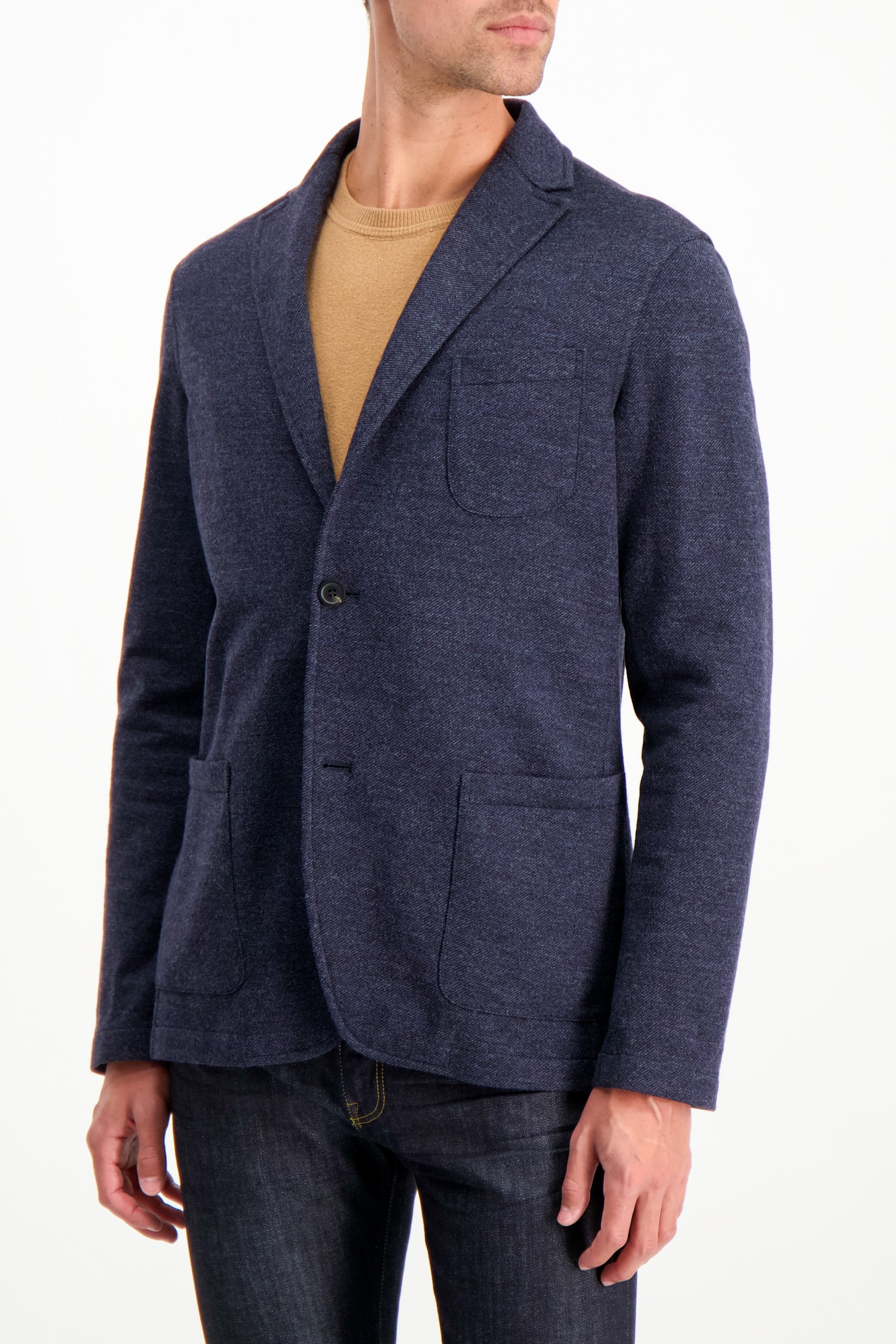 blue jersey blazer