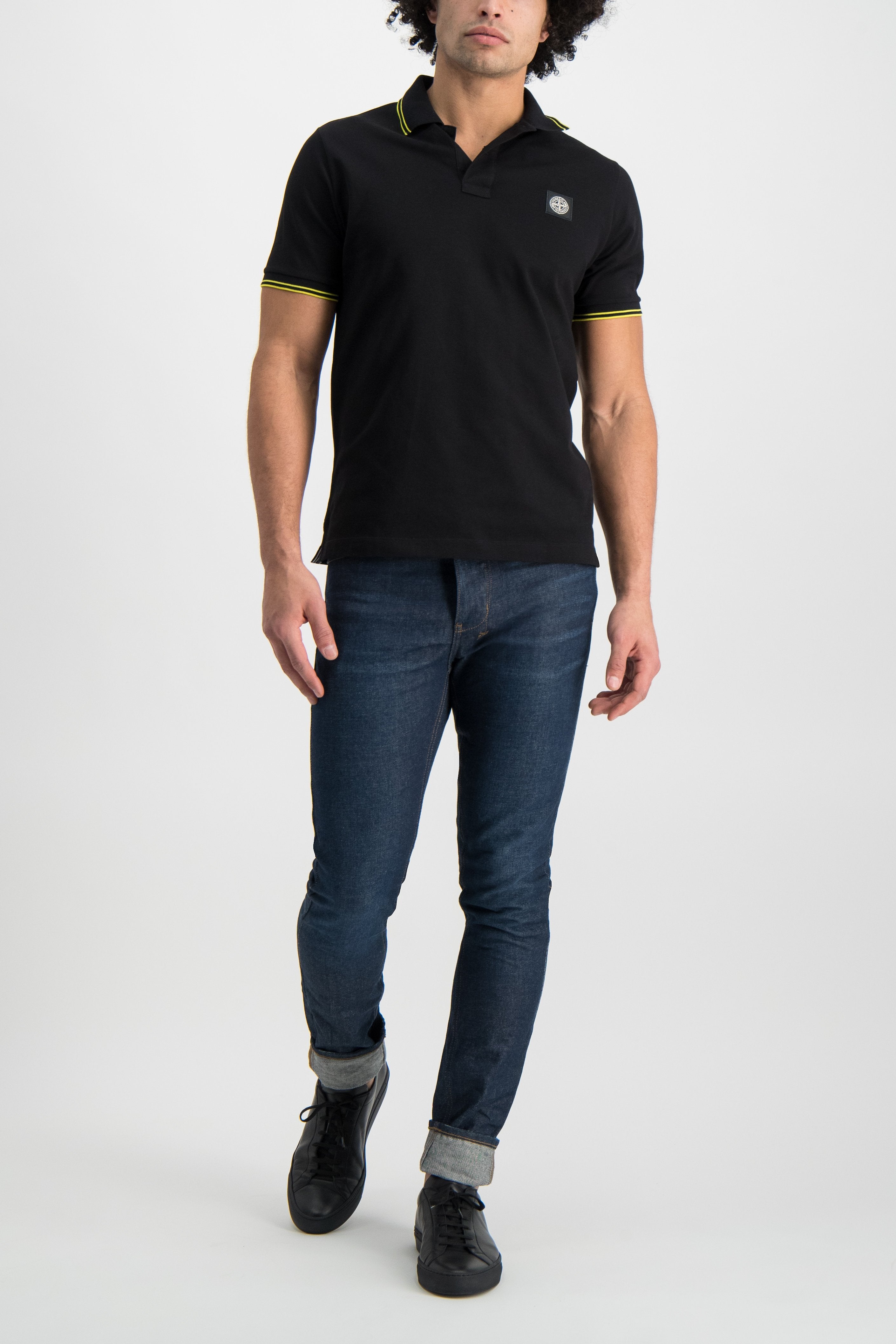 stone island polo shirt black