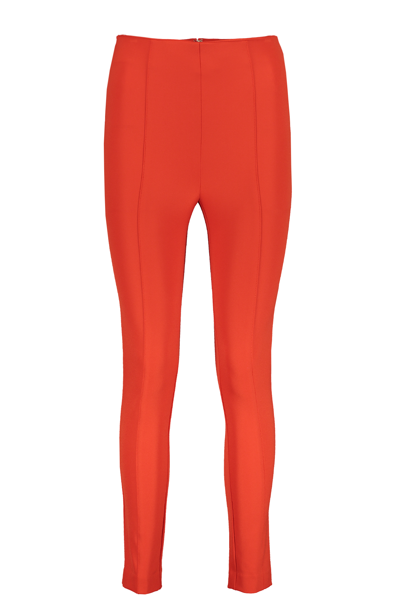 High-rise skinny scuba pants in red - Veronica Beard