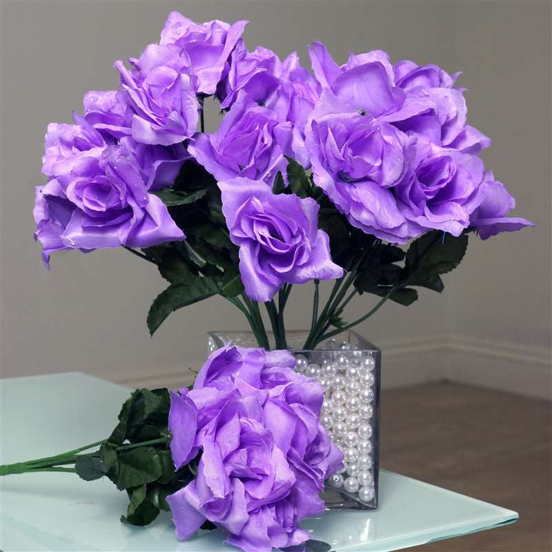 Silk Open Rose - Lavender - 84/pk | Silk Flowers Factory