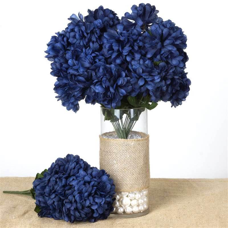 blue fake flowers