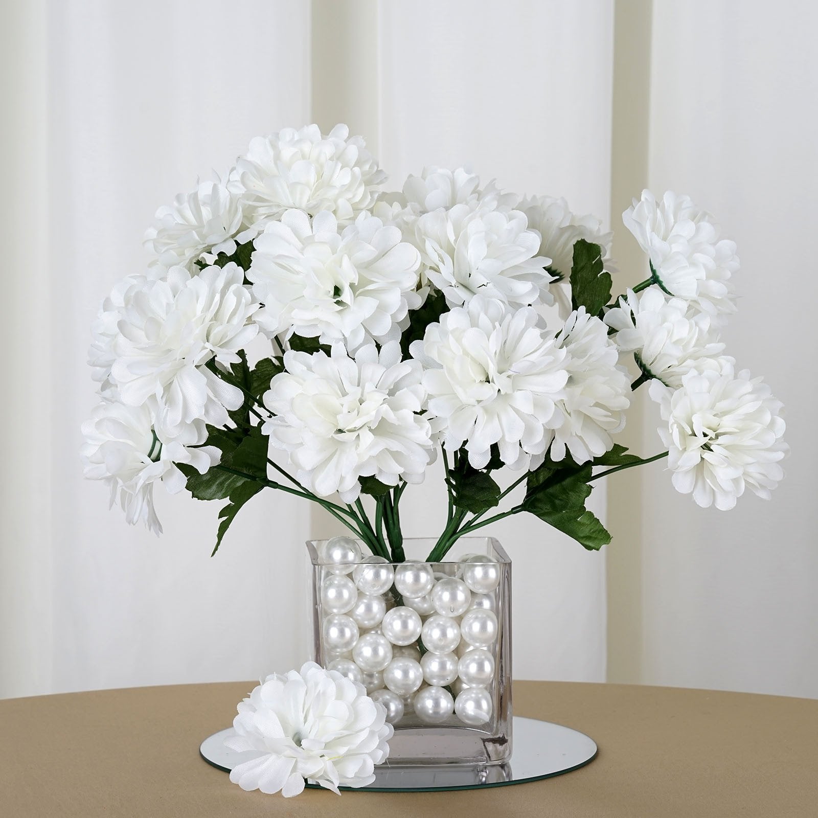 84 Silk Chrysanthemum Cream Silk Flowers Factory