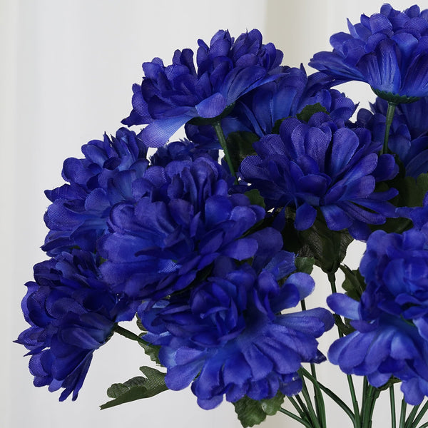 84 Silk Chrysanthemum Navy Blue Silk Flowers Factory