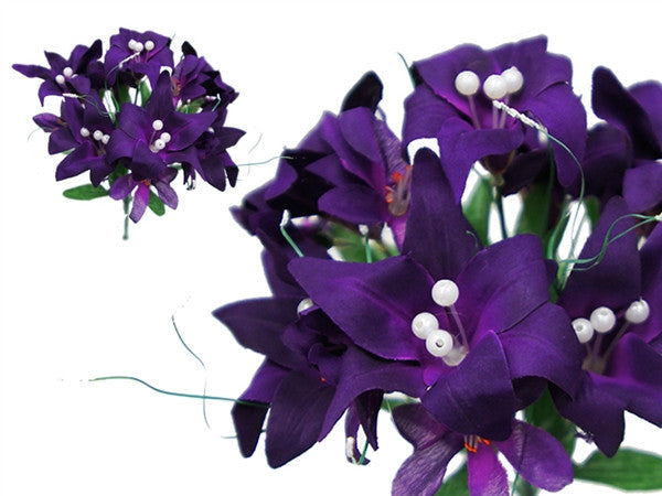 70 Tiger Lily Purple Silk Flowers Factory 6736