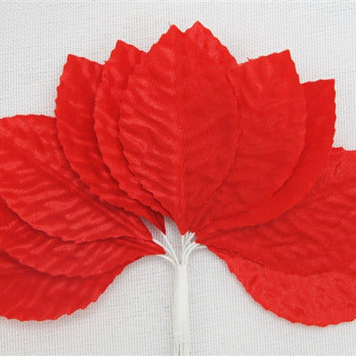 144 Red Satin Corsage And Boutonniere Wired Craft Leafs Diy