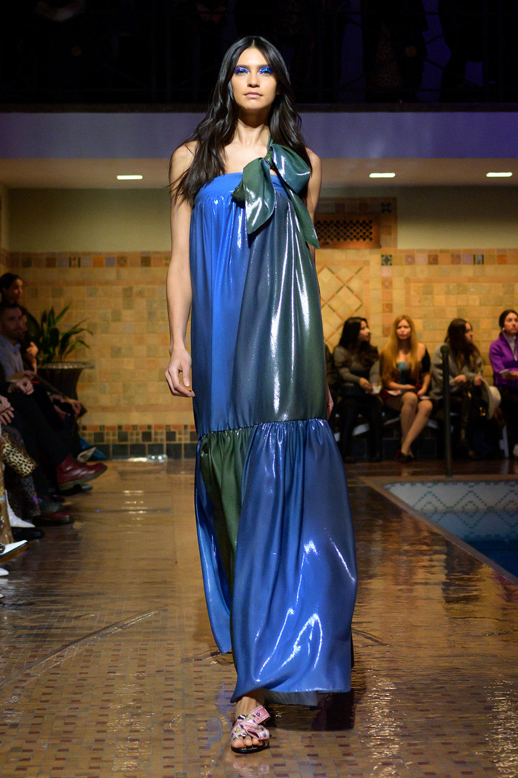 Cynthia Rowley Fall 2019 look 36 featuring blue and green ombre maxi dress