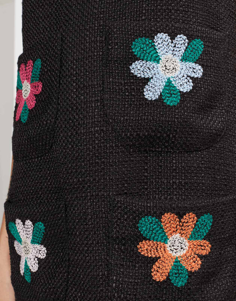 Vivian Embroidered Tweed Dress