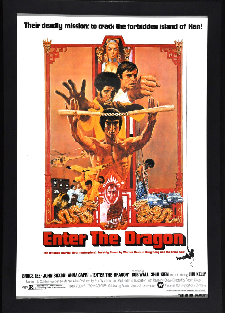 Bruce Lee ''Enter the Dragon" 1973 Movie Poster Framed ...