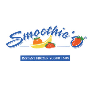 blue Smoothie'O logo with fruit graphics