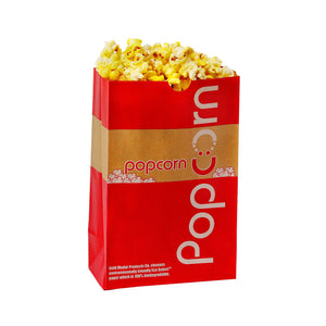 red and brown eco popcorn bag