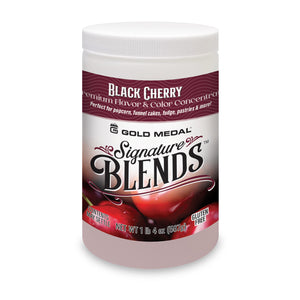 Signature Blends jar with black cherry graphics