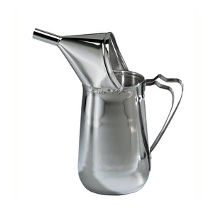 Stainless Steel two quart pouring pitcher for funnel cakes.