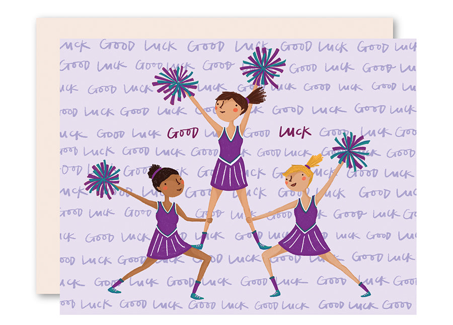 Cheerleaders Good Luck Card by Pencil Joy