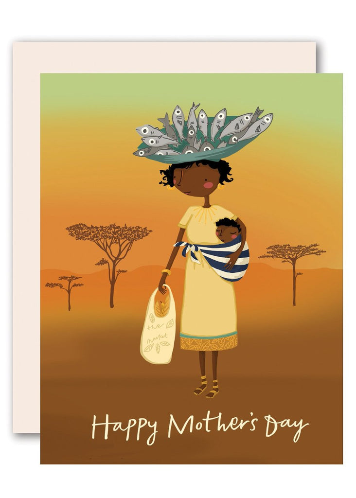 African Happy Mother's Day Card by Pencil Joy