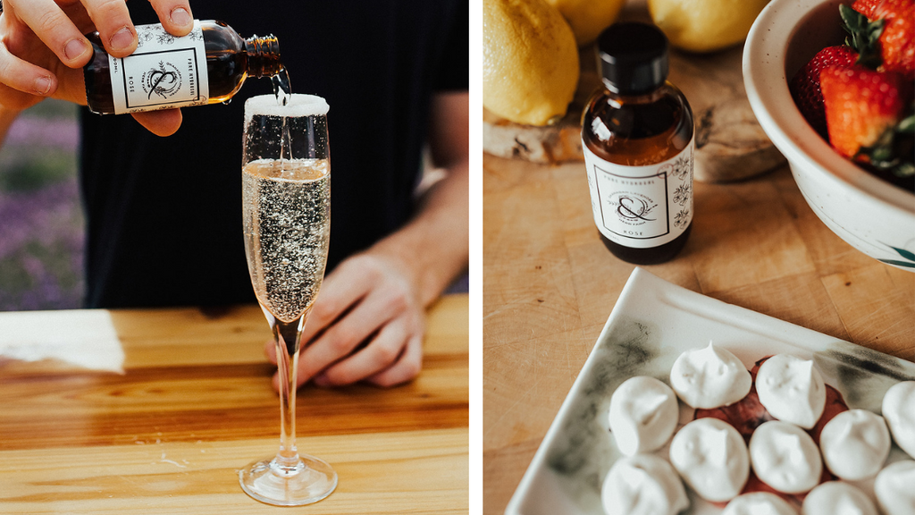 rose water cocktail and meringues