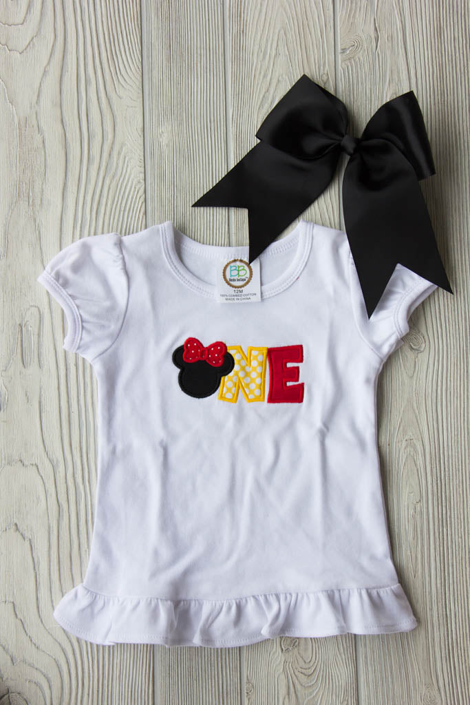 minnie mouse first birthday shirt