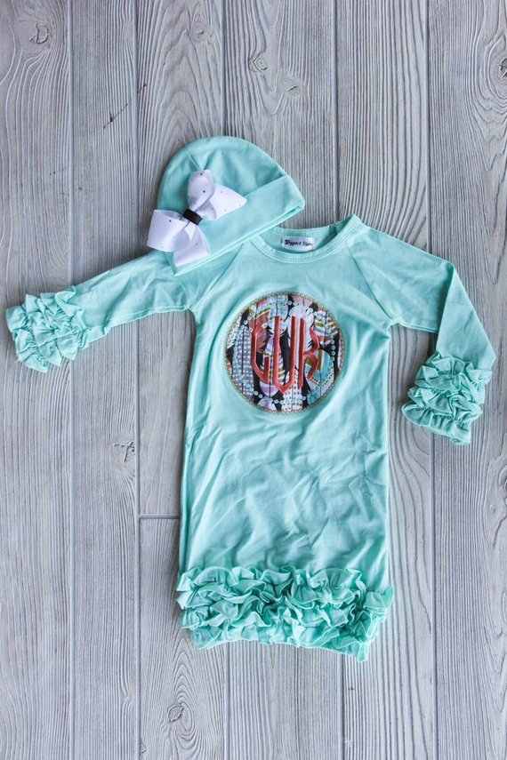 monogram newborn outfit