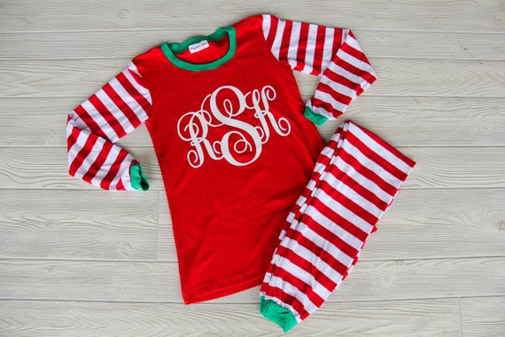 monogram baby pajamas