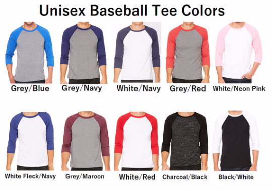 baseball t shirt colors