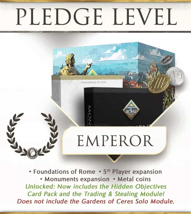 Fundamentos de Roma Emperor Kickstarter Promedge the game steward thegamesteward