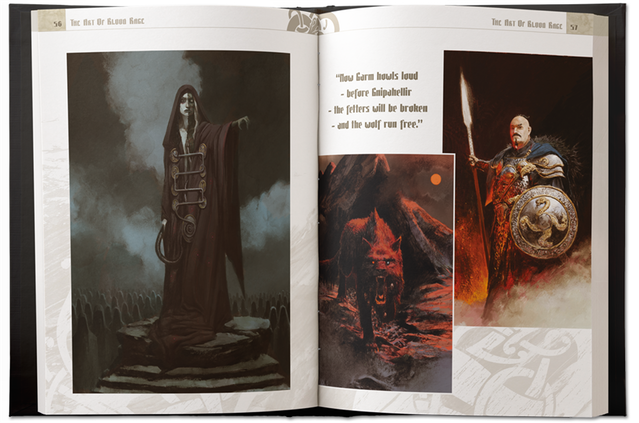 Blood Rage Kickstarter művészeti könyv a Game Steward thegamesteward