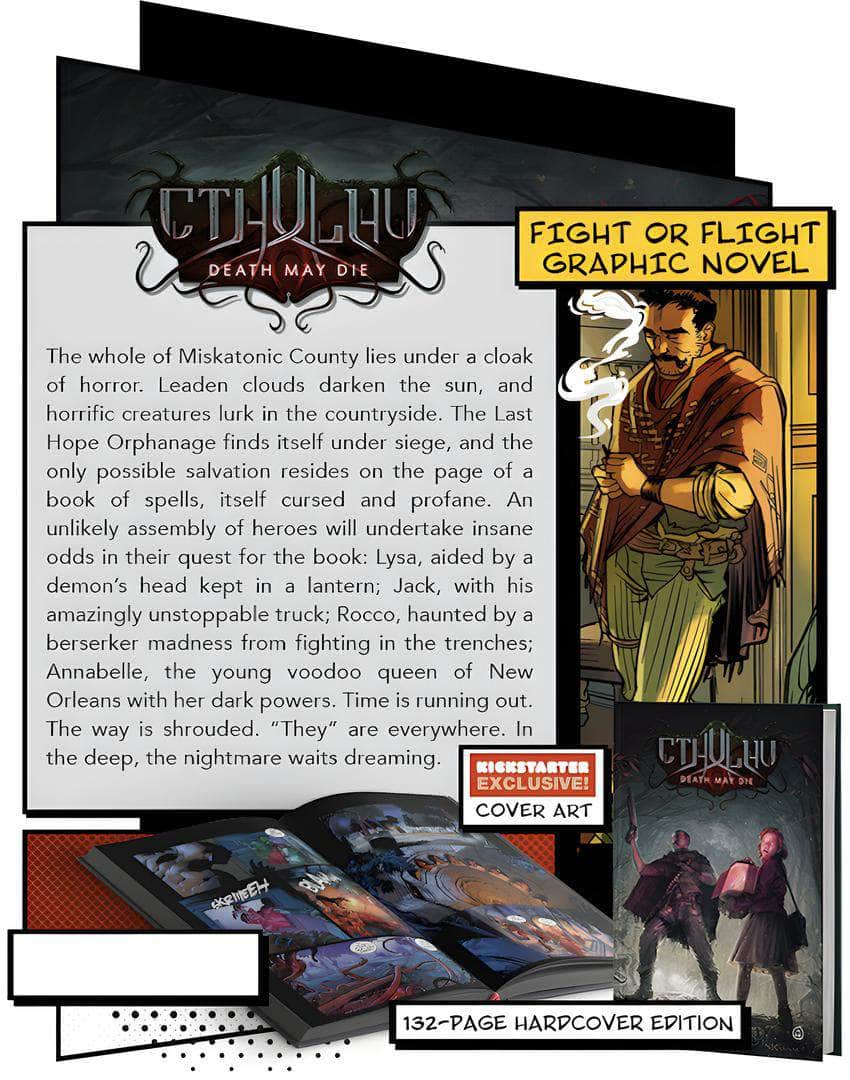 Cthulhu Death May Die: Graphic Novel Volume 1 (édition de précommande de vente au détail) Supplément de jeu de vente au détail CMON KS001636A