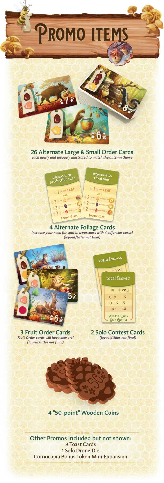 Honey Buzz: حزمة Fall Flavors Fall Player Pieces Pack من كيك ستارتر thegamesteward ال Game Steward