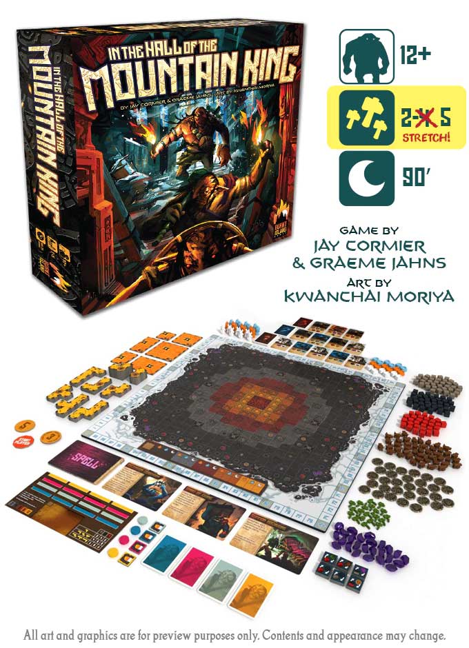 In de hal van de bergking Kickstarter Delux de game steward thegamesteward