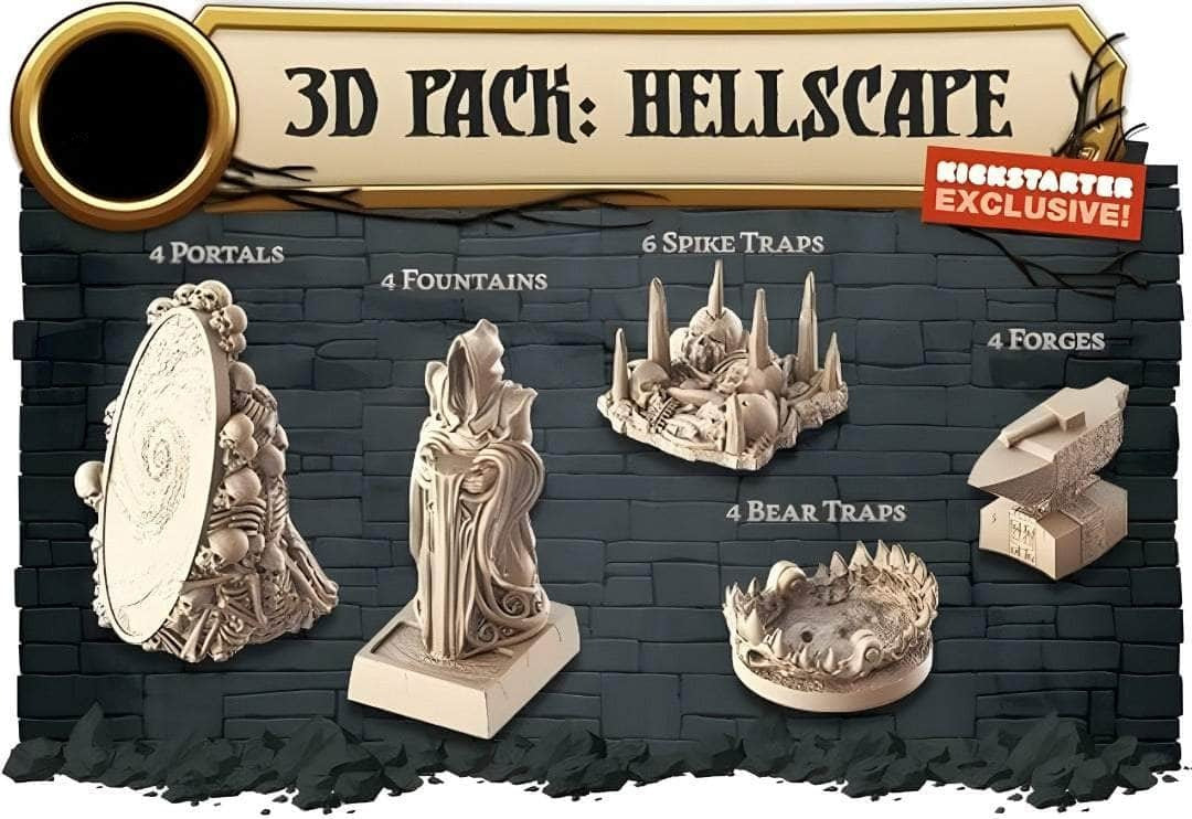 Massive Dunkelheit 2: 3D Hellscape Pack (Kickstarter-Vorbestellungsspezialitäten) Kickstarter-Brettspielzubehör CMON KS001680A