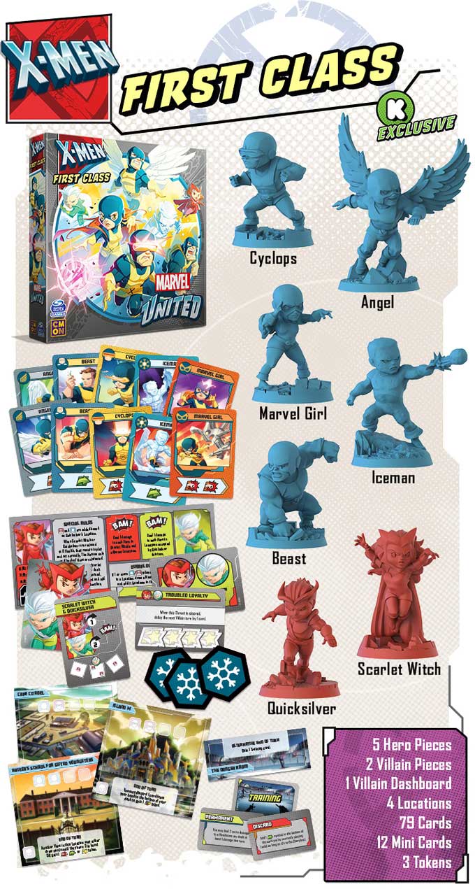 Marvel United X-Men de primera clase thegamesteward el game steward Juego de mesa de Kickstarter