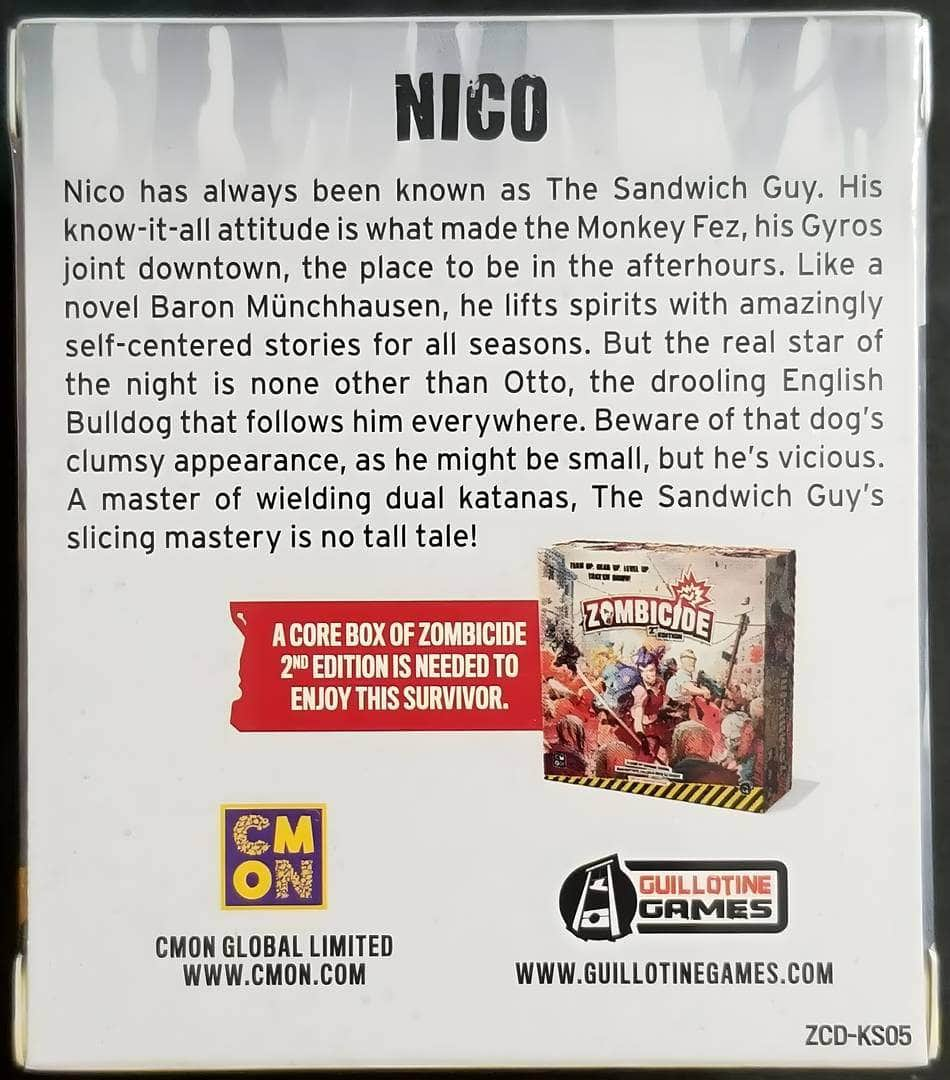 Zombicide: الإصدار الثاني من مجموعة Chronicles Survivor Set Expansion Plus Nico (طلب خاص لطلب مسبق من Kickstarter) توسيع لعبة Kickstarter Board CMON KS000781L