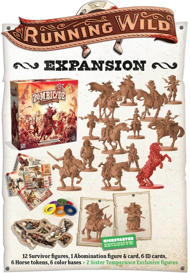 Zombicide: Undead Or Alive Running Wild Pack Plus Sister Temperance Survivor (Kickstarter Pre-Order Special) Kickstarter Board Game Expansion CMON 889696013590 KS000781W