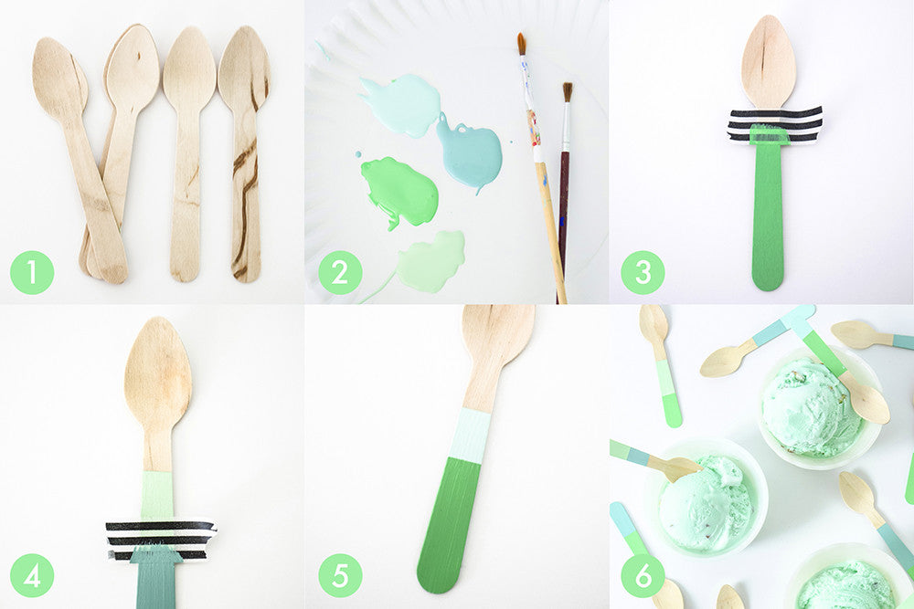 step-by-step color block spoons