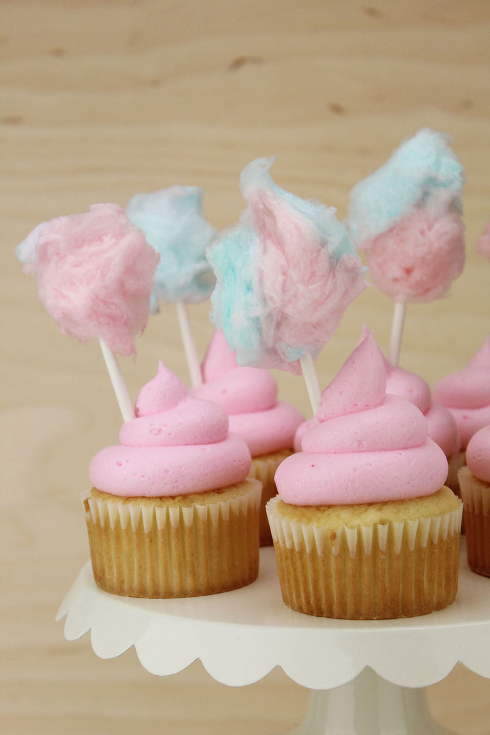 Pink Cotton Candy Cupcakes